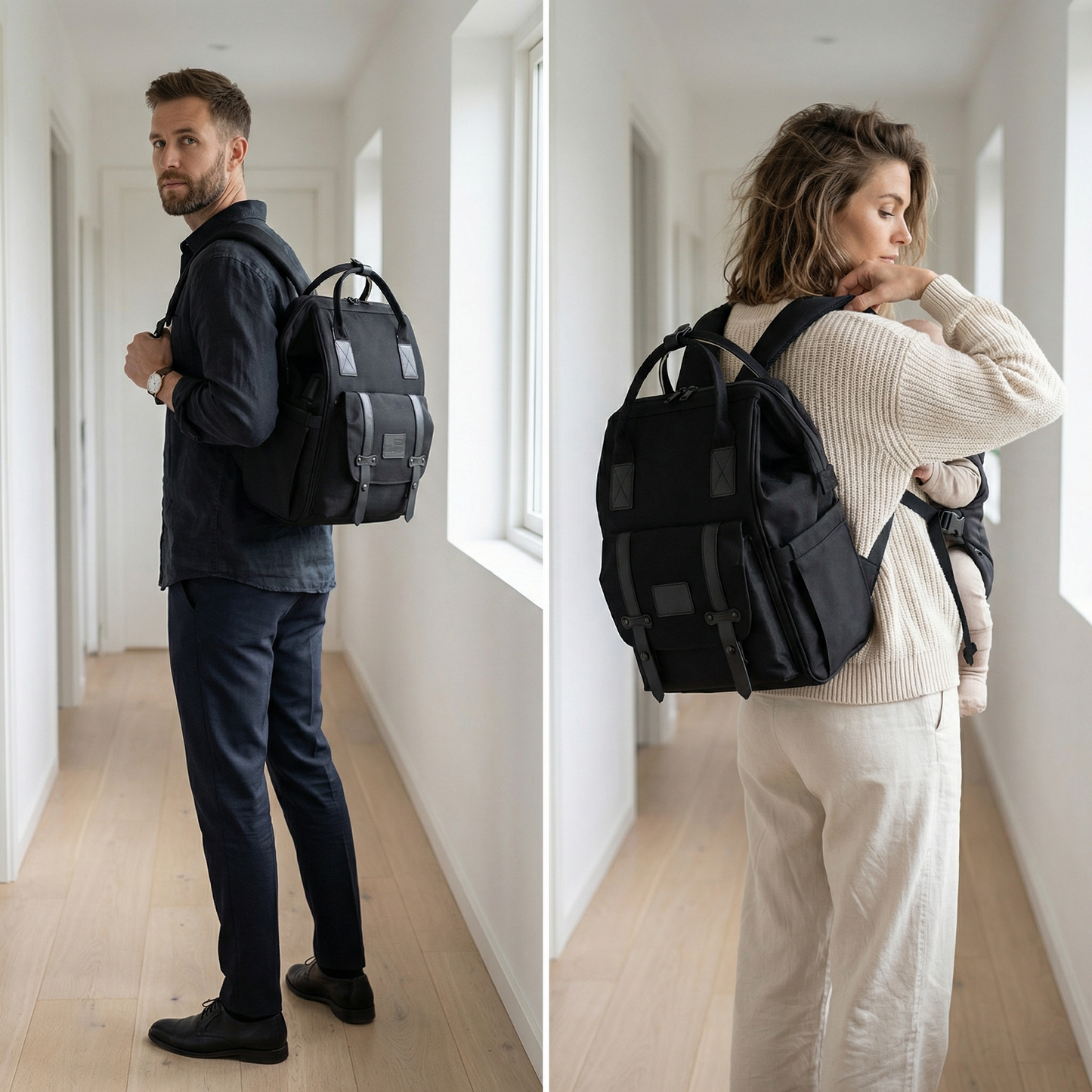 TRUVO Nappy Bag - Waterproof Backpack with USB