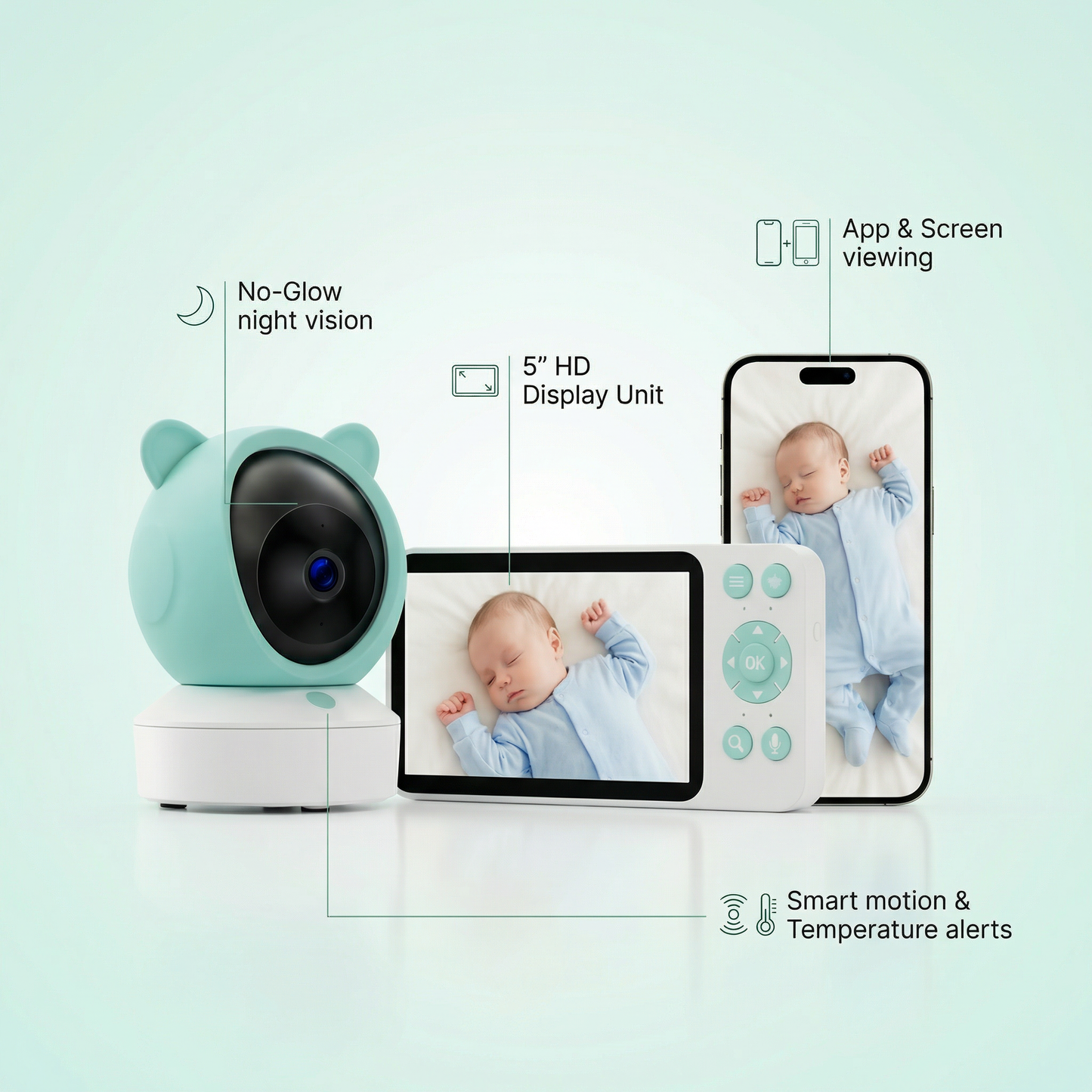 TRUVO Smart Baby Monitor - No Wifi Needed